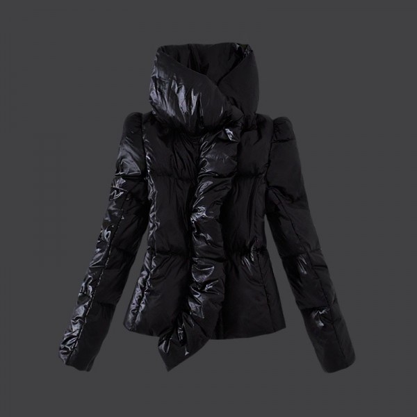 Moncler Donna Giù cappotto Nero Presa M1008